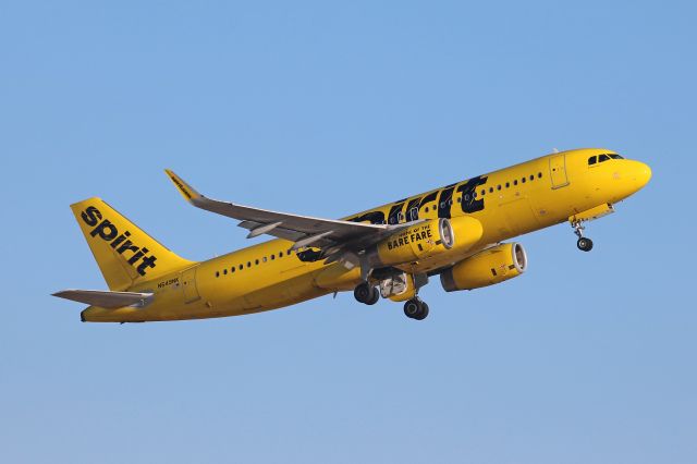 Airbus A320 (N649NK) - NKS1069 climbing out from RWY 24L en route to McCarran Intl (KLAS) on 12 Mar 2019.  