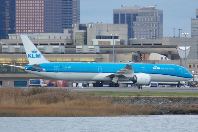 BOEING 787-10 Dreamliner (PH-BKG) - KLM B787-10 at Boston Logan after diverting from JFK due to storms that hit the NY area before hitting Boston on November 13, 2021. This was one of many flights that diverted from JFK to BOS. 