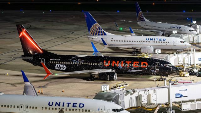 Boeing 737-800 (N36272) - Star Wars livery staying overnight alongside a few other United 737'sbr /4/9/20