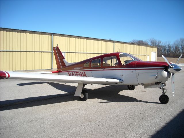 Piper Cherokee (N415WH) - 415WH back at Midwest National Air Center (KGPH)after a flight around northwestern Missouri, just outside of Kansas City. February 2010.