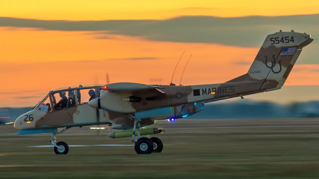 North American Rockwell OV-10 Bronco (F-AZKM) - North American Rockwell OV-10B Bronco. June 2023 , Leszno , Poland , during sunset Antidotum Airshow Leszno.