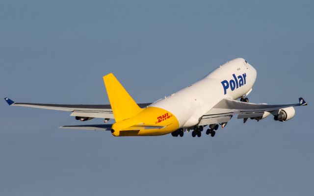 Boeing 747-400 (N487MC) - A Polar Air Cargo 747 departs CVG.