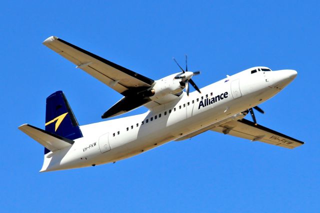 Fokker Maritime Enforcer (VH-FKW) - ALLIANCE AIRLINES - FOKKER 50 - REG VH-FKW (CN 20306) - ADELAIDE INTERNATIONAL SA. AUSTRALIA - YPAD (16/11/2014)CANON 550D AND 300MM CANON FIXED LENSE.