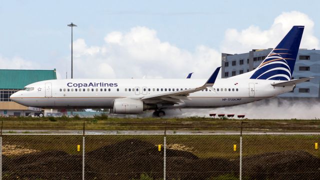 Boeing 737-800 (HP-1723CMP) - Departing on RWY 29, the opposite direction due drastic wind change.