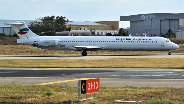 McDonnell Douglas MD-82 (LZ-LDU) - On departure RWY31