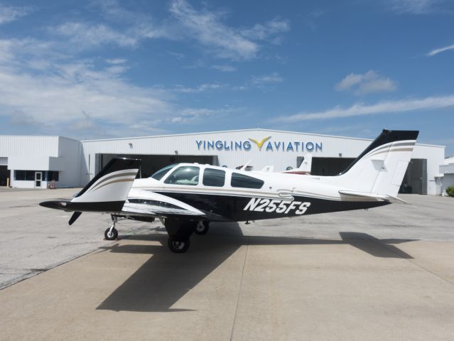 Beechcraft 55 Baron (N255FS) - At Yingling. Very good maintenance facility. 15 AUG 2017.