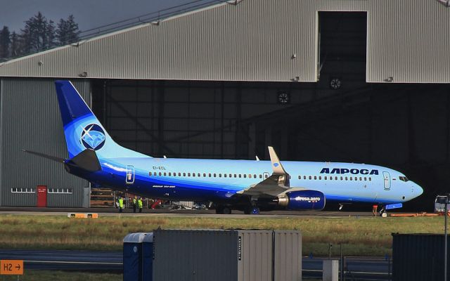 Boeing 737-800 (EI-ECL) - alrosa b737-8 ei-ecl out of the paint hanger at shannon 1/3/15.