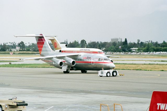 British Aerospace BAe-146-200 (N346PS) - SJC - March 1988 of a USAir BAe-146 set to depart to LAX.