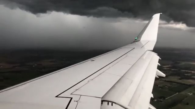 Embraer 175 — - Friend sent these to me on his flight into Joplin early this year on a stormy day. Plane ended up not landing and stopped in Springfield Mo. to wait out the storm. This is also the same storm that slammed Branson and killed people on the lake. 