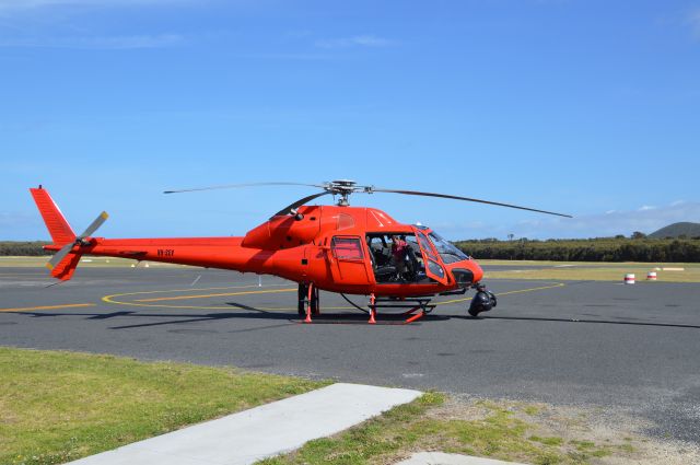 HELIBRAS VH-55 Esquilo (VH-SEV) - Twin Squirel at Flinders Island Dec 2017, photographing yachts in the Sydney to Hobart race