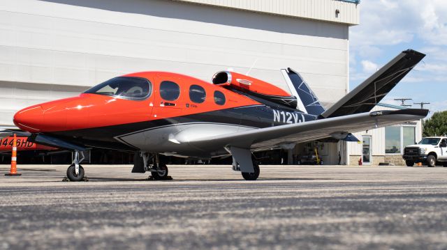 Cirrus Vision SF50 (N12VJ) - A Cirrus Vision Jet sits on the ramp after landing on a nice Independence Day afternoon July 4, 2022.br /This was the first of the two SF50's to land at PSM today. This one later remained overnight.