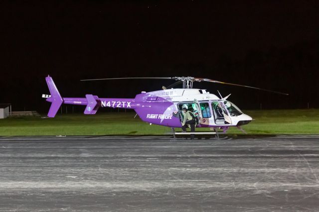 Bell 407 (N472TX) - Transporting a COVID-19 patient from Nacogdoches early in the pandemic (April 10, 2020).