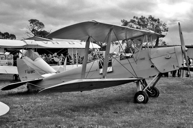 VH-BKC — - DE HAVILLAND DH-82A TIGER MOTH - REG VH-BKC (CN DX805) - BERWICK VIC. AUSTRALIA - YBER (9/2/1975) 35MM B/W NEGATIVE SCAN.