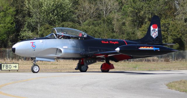 Lockheed T-33 Shooting Star (N133CN) - A Canadair CT-133 Mark III Silver Star, taxiing at H.L. Sonny Callahan Airport, Fairhope, AL, during the Classic Jet Aircraft Association's 2020 JetBlast, morning of March 6, 2020.