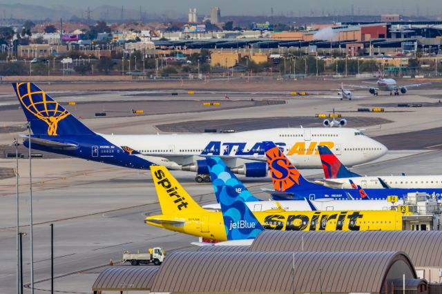 Boeing 747-400 (N481MC) - An Atlas Air 747-400 taxiing at PHX on 2/13/23, the busiest day in PHX history, during the Super Bowl rush. Taken with a Canon R7 and Canon EF 100-400 II L lens.