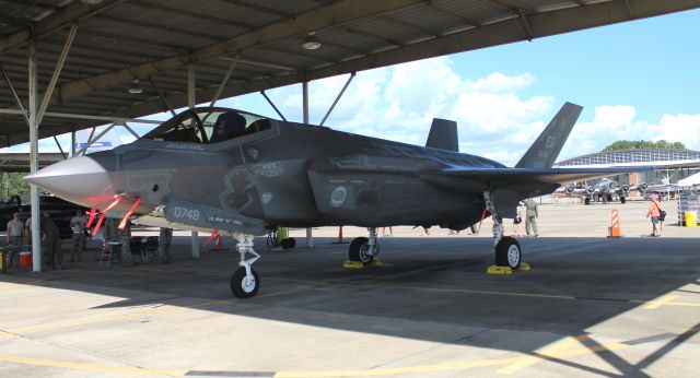 Lockheed F-35C (08748) - A Lockheed Martin F-35A Lightning II of the 58th Fighter Squadron "Gorillas" on the Alabama Air National Guard 187th Tactical Fighter Wing ramp at Dannelly Field, Montgomery Regional Airport, AL, during the 2018 Red Tails Over Montgomery Airshow rehearsal - September 7, 2018.