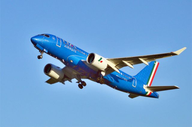 Airbus A220-100 (I-ADVG) - ITA Airways Airbus A220-100 departing Polderbaan AMS 19.21 hrs (GMT) 09May25