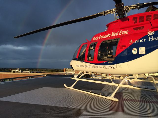 Bell 407 (N911GX) - On the helipad at NCMC in Greeley, CO