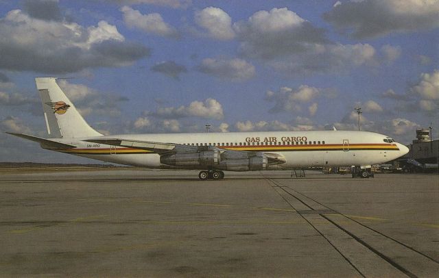 Boeing 707-100 (5N-ARQ) - scanned from postcardbr /gas air cargo