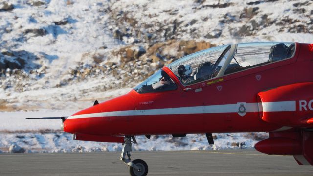 Boeing Goshawk (XX310) - A Hawk T.1A, of the Royal Air Force, passing through Iqaluit on Oct.14, 2019