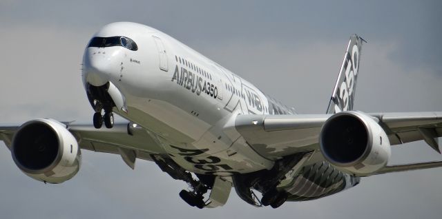 Airbus A350-900 (F-WWCF) - An Airbus A350 (which was incredibly quiet) departing at Oshkosh AirVenture 2015!