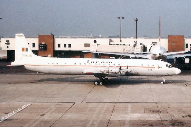 Ilyushin Zebra (YR-IME) - Taxiing to the ramp in Jul-90.br /br /With Tarom from Jun-63 to Apr-98 when it became EL-AHO for Santa Cruz Imperial Airlines.