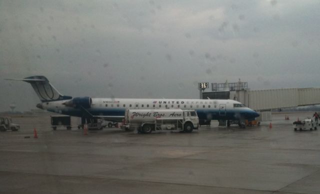 Canadair Regional Jet CRJ-200 (N165GJ) - A CRJ sitting at the gate getting ready to depart to KDEN from KDAY