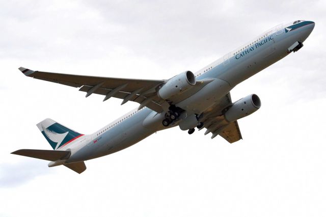 Airbus A330-300 (B-LAR) - Getting airborne off runway 23 and heading home to Hong Kong via Melbourne. Saturday 1st December 2012.