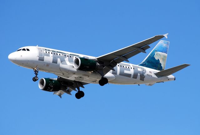 Airbus A319 (N921FR) - Frontier Airlines Airbus A319-111 N921FR (cn 2010)  Fritz the Mountain Goat Las Vegas - McCarran International (LAS / KLAS) USA - Nevada, 9-12-2010 Photo: TDelCoro