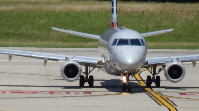 Embraer ERJ 175 (N119HQ) - American Eagle  (Republic) 3459 arriving from Philadelphia at 12:29 P.M.   Taken June 7, 2015.  