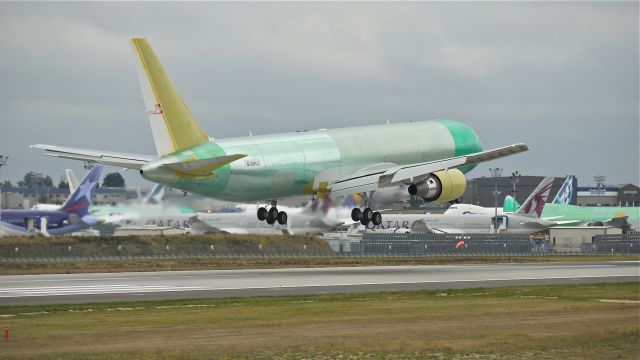 BOEING 767-300 (G-DHLJ) - BOE545 on short final to runway 16R to complete its maiden flight on 10/12/12. (LN:1039 c/n 37809).