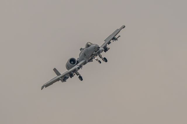 Fairchild-Republic Thunderbolt 2 — - A pair of A-10's were landing at Gowen Field, Boise. I was at the SE end of field as they made pass in formation and then they quickly circled back around and each landed. This was the first one to land. I'll share a couple more photos of them. This was on 9-11-24. The sky was full of forest fire smoke that day.