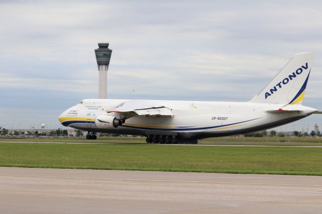 Antonov An-124 Ruslan (UR-82007) - Enormous Antonov An-124 Ruslan "City of Mykolaiv" arrives carrying equipment for Eli Lily Company. My best friend's dad got me VIP access to the apron, and this picture was taken while standing on taxiway alpha.