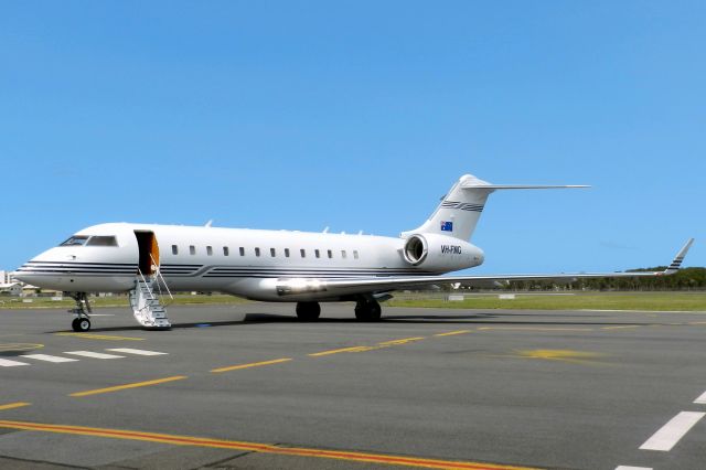 Bombardier Global Express (VH-FMG) - Fortesque Metals Global Express at Sunshine Coast, Queensland 11 Feb 2014 awaiting its pax.