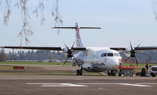 ALENIA Surveyor (ATR-42-500) (N804HC) - Arrived from HNL last night.  