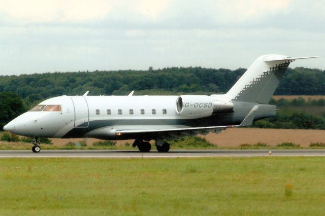 Canadair Challenger (G-OCSD) - Departing rwy 26 in Aug-08.br /br /Reregistered G-CGFD 2-Jul-09br /transferred to Morocco 21-Oct-09 as CS-IAMbr /reregistered T7-BIZ in May-18br /then N913VC 14-Sep-18.