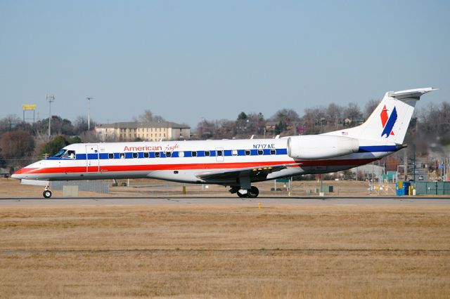 Canadair Regional Jet CRJ-700 (N717AE) - Christmas Day 2011 here in FSM.  Eagle flight 2947 takes off Runway 25 on its way to DFW.