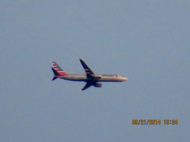 Boeing 737-800 (N813NN) - American Airlines flight 1611 from ORD to Tulsa over Baxter Springs Kansas (78KS) at 24,300 feet.