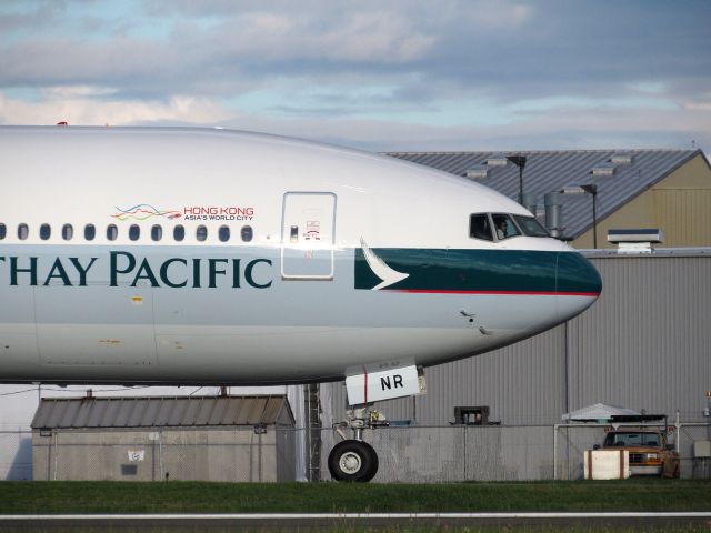 BOEING 777-300 (B-HNR) - Cathay Pacific 77W taxing to 34L at KPAE for its delivery flight to Hong Kong on September 26th 2015.