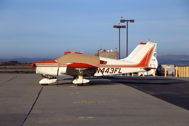 Piper Cherokee (N443FL) - KOAR - Jan 2015 shows this plane parked for the night! PA-28-140