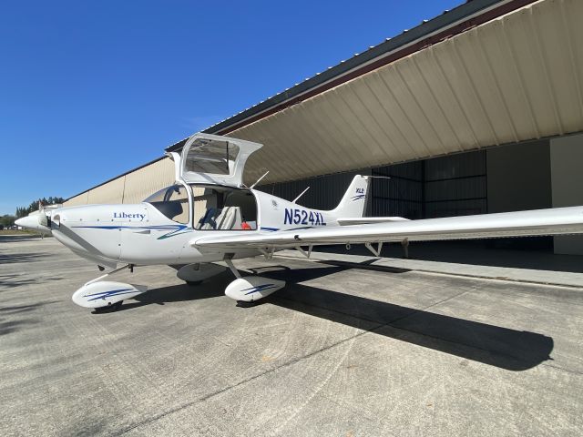 LIBERTY (1) Bellaire (N524XL) - 524XL looking pretty outside her hangarbr /In Stuart. Scott MacDonald   Aircraft 