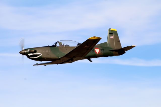 Pilatus PC-7 Astra (N6AT) - Sweet warbird flyby! Bermuda Dunes, CA