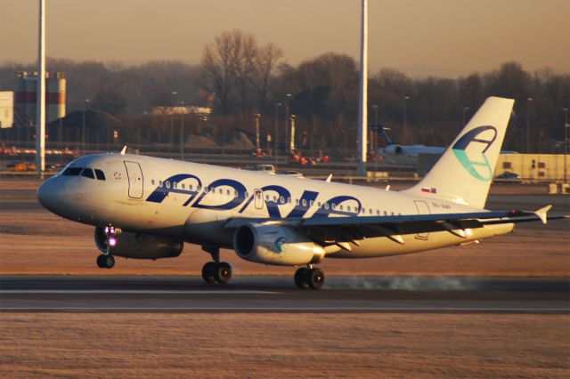 Airbus A319 (S5-AAP) - Airbus A319-132, Adria Airways, S5-AAP, EDDM, Airport München Franz Josef Strauss,br /19. Febr. 2019, early morning.