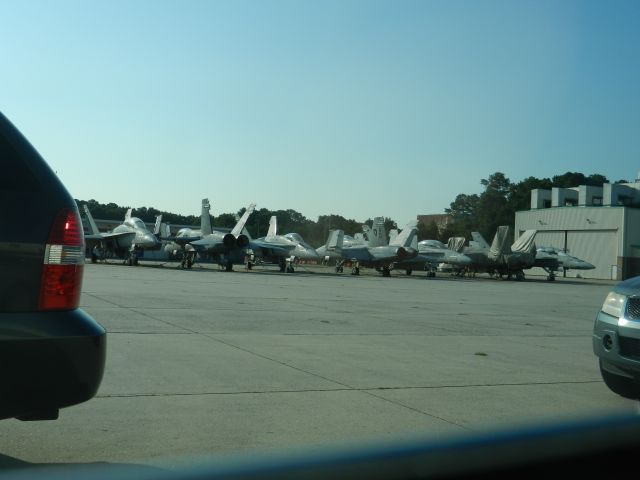 McDonnell Douglas FA-18 Hornet — - United States Navy F-18 Hornets Parked On The Ramp At NAS Oceana 