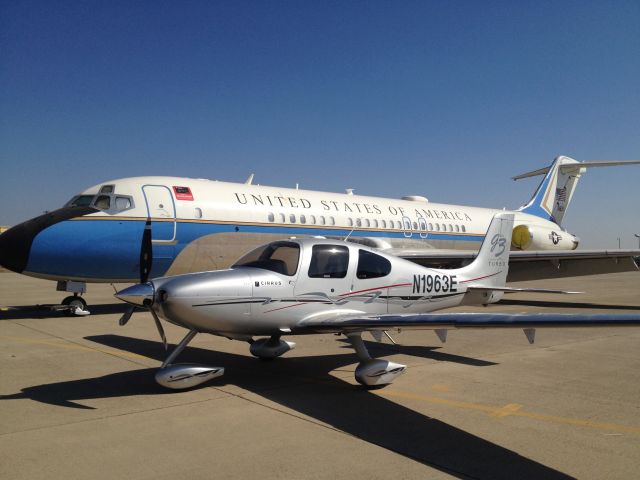 Cirrus SR-22 (N1963E) - Excuse me Mr. President but I was parked here first.