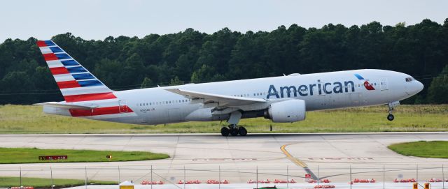 Boeing 777-200 (N765AN) - Nice to see the 777 rotate right in front of the deck.  Headed to LHR, 8/6/19.