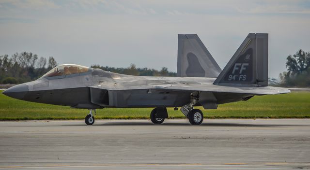 Lockheed F-22 Raptor (10-4194) - One of 32 F-22s that took shelter at Rickenbacker to avoid damage from Hurricane Matthew. Seen here taxiing out to go back home to Langley AFB.