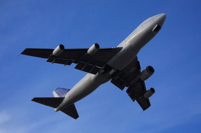 Boeing 747-200 (N747RR) - Rolls Royce's Trent 1000 testbed aircraft departing Texas State Technical College in Waco, Texas.