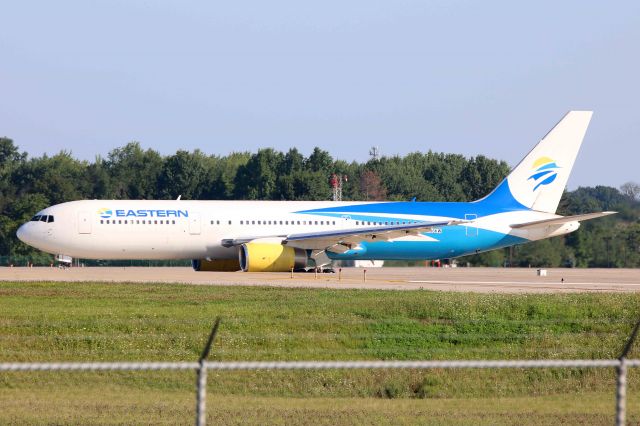 BOEING 767-300 (N706KW) - New colors for a seasoned airframe. N706KW, c/n 24339, was delivered to British Airways in 1990 and has served various airlines since. This Eastern Airlines Boeing 767- 336, operating as Swift Air SWQ777 Heavy, was captured here taxiing to RWY 6L on 11 Aug 2018 en route to Punta Cana Intl (PUJ / MDPC). I’m not used to seeing Rolls Royce engines on a 767.