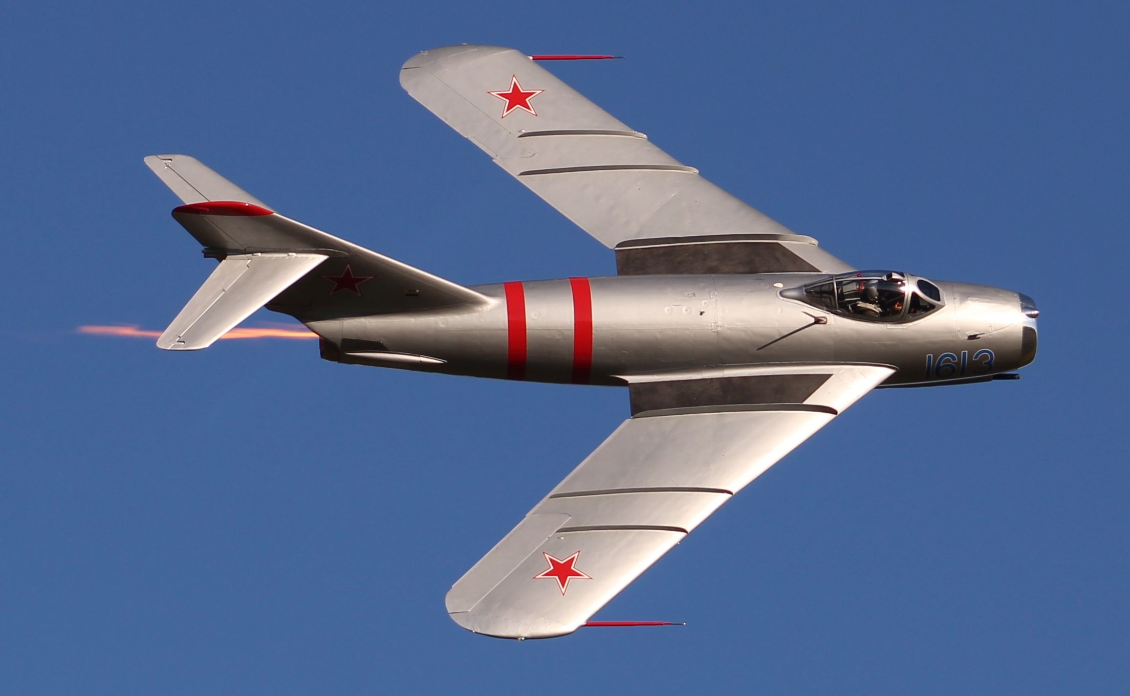 MIKOYAN MiG-17 (NX917F) - One of Red Star Aero's Mikoyan Gurevich (PZL-Mielec) MiG-17F (Lim-5) Frescoes during a flyby at the Classic Jet Aircraft Association's 2020 JetBlast at Callahan Airport in Fairhope, AL - March 6, 2020.